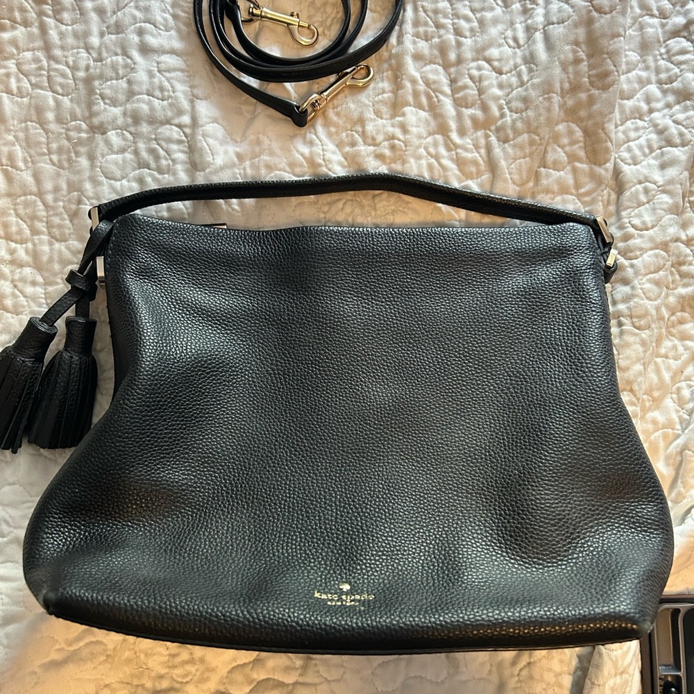 Kate Spade Black Pebbled Leather Shoulder Bag
